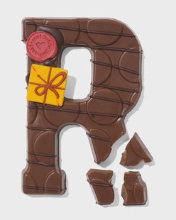 HEMA Handgedecoreerde chocoladeletter melk R 180g