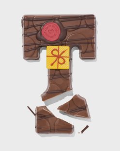 HEMA Handgedecoreerde chocoladeletter melk T 180g