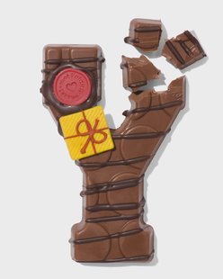 HEMA Handgedecoreerde chocoladeletter melk Y 180g