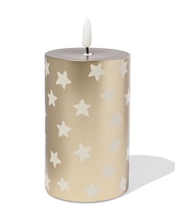 HEMA Led stompkaars 7.5x12x7.5cm ster goud
