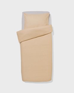 HEMA Dekbedovertrek 140x200/220cm flanel strepen beige (beige)