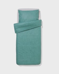 HEMA Dekbedovertrek 140x200/220cm flanel melange groen (groen)