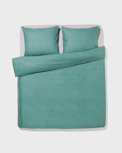 HEMA Dekbedovertrek 200x200/220cm flanel melange groen (groen)