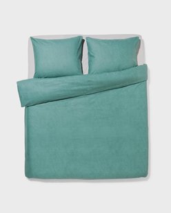 HEMA Dekbedovertrek 240x200/220cm flanel melange groen (groen)