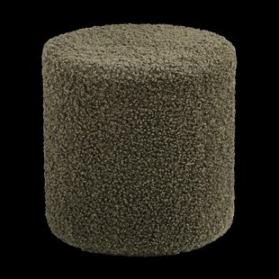 Jip bouclé poef groen - Ø 34 cm