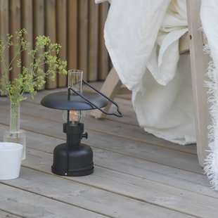 Markslöjd LED-accubatterijlamp Fanos, zwart, dimbaar, IP44