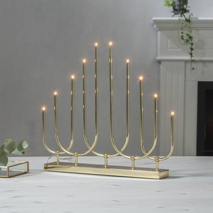 STAR TRADING Kandelaar Novum, 10-lamps, messingkleurig, metaal, E5