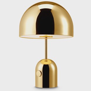 Bell tafellamp H42,5 goud Tom Dixon - Woonkamer - Designer - Metaal - Met lampenkap