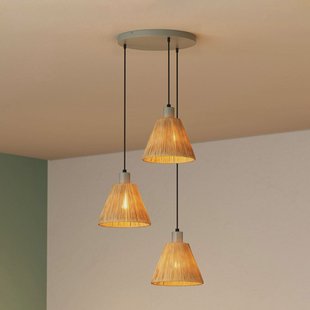 OSRAM hanglamp Decor Raffia, 3-lamps rond, raffia, naturel