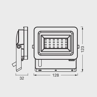 OSRAM LED spot Floodlight EA, 5 W, IP65, zwart, aluminium