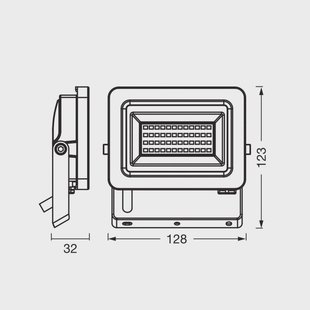 OSRAM LED spot Floodlight EA, 10 W, IP65, zwart, aluminium