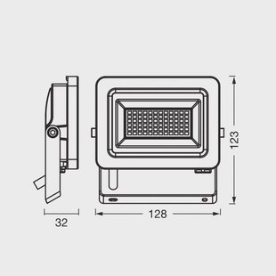 OSRAM LED spot Floodlight EA, 15 W, IP65, zwart, aluminium