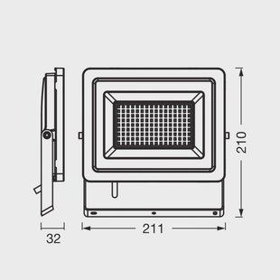 OSRAM LED spot Floodlight EA, 24,5 W, IP65, zwart, aluminium