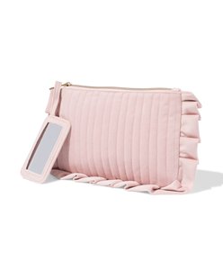HEMA Make-up tas 21x14cm velours roze