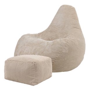 icon Dalton Zitzak met Poef - Ribfluweel - Beige
