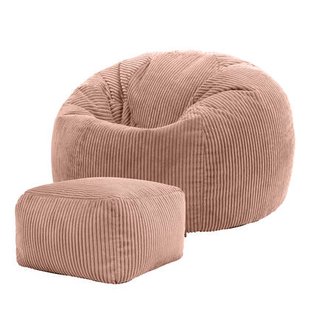 icon Kingston Zitzak met Poef - Ribfluweel - Roze