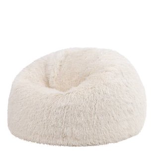 icon Kingston Zitzak - Fluffy Pluche Imitatiebont - Wit
