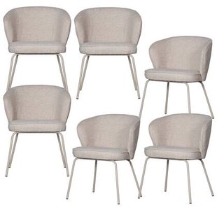 WOOOD Admit Eetkamerstoelen - Polyester - Pebble - Set van 6