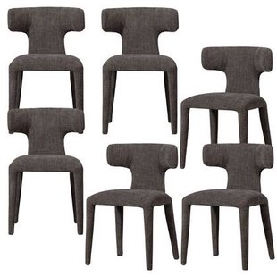 WOOOD Permit Eetkamerstoelen - Polyester - Espresso - Set van 6