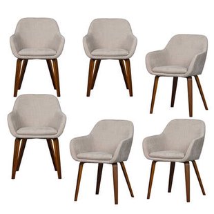 vtwonen Base Eetkamerstoelen - Velvet Melange - Zand - Set van 6