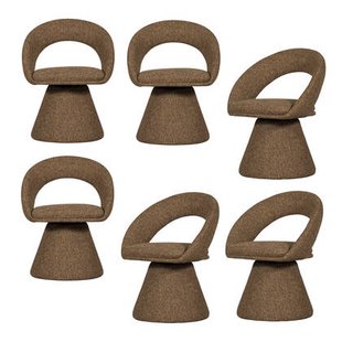 WOOOD Winter Eetkamerstoel - Melange - Zand - Set van 6