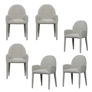 vtwonen Elegance Eetkamerstoelen - Polyester - Greige - Set van 6
