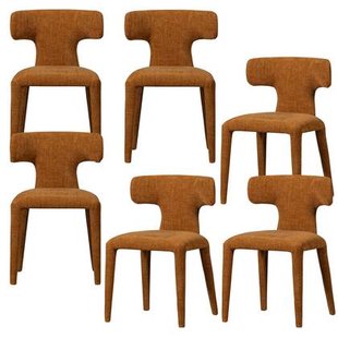 WOOOD Permit Eetkamerstoelen - Polyester - Cinnamon - Set van 6