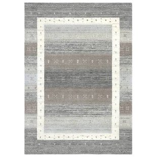 Theko wollen tapijt in Gabbeh-stijl Memu 200x300 cm - Zilver