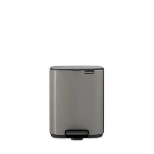 Brabantia Bo Pedaalemmer 7L, kunststof binnenemmer - Platinum