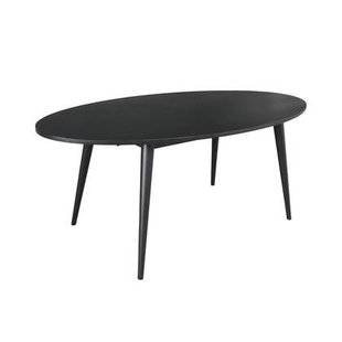 sweeek - Ovale eettafel van rubberhout en eikenfineer, 6 plaatsen