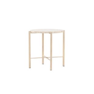 Fjôrd - Salontafel Beige Metaal - 40x40x45cm - Sandhamn