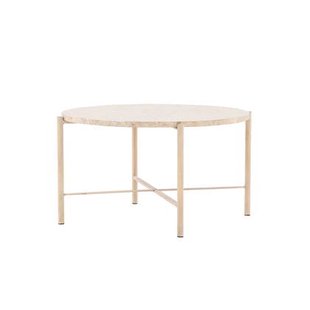 Fjôrd - Salontafel Beige Metaal - 70x70x40cm - Sandhamn