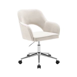 sweeek - Bureaustoel op wielen in corduroy met chroom onderstel