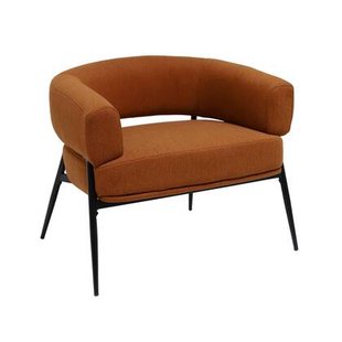 sweeek - Fauteuil stof gebogen rugleuning metalen frame