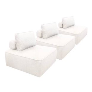 sweeek - Fauteuils boucléstof 1 zitplaats (set van 3)