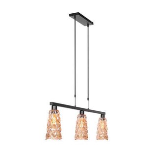 Steinhauer - hanglamp - Vidrio - amberkleurig zwart - metaal - design