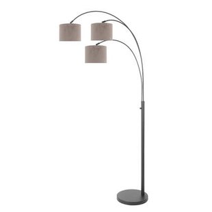 Steinhauer - vloerlamp - Sparkled Light - zwart - metaal velours stof