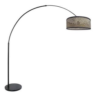 Steinhauer - vloerlamp - Sparkled Light - zwart - bamboe metaal -