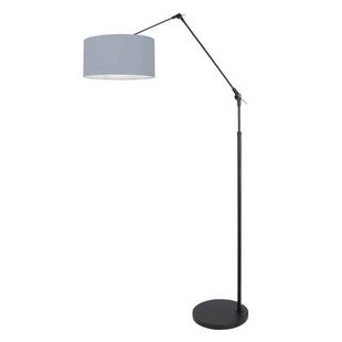 Steinhauer - Booglamp Zwart|Jeans Blauw Metaal|Linnen 100x40x250cm