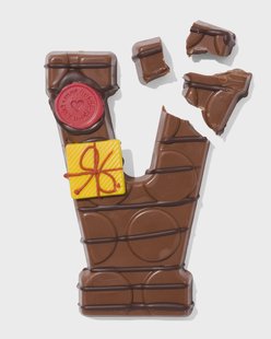 HEMA Handgedecoreerde chocoladeletter melk V 180g