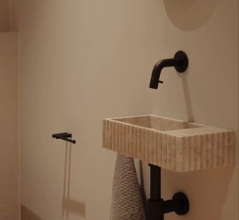 Loutro Fontein Marmer Mat Beige Links 40x20x9 cm