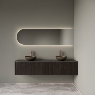 Badkamermeubelset Gliss Design Alluro 180 cm Rechts Ebony