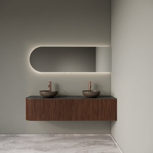 Badkamermeubelset Gliss Design Alluro 160 cm Rechts Walnut