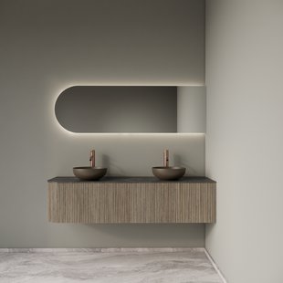 Badkamermeubelset Gliss Design Alluro 160 cm Rechts Corn Silk