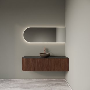 Badkamermeubelset Gliss Design Alluro 140 cm Rechts Walnut