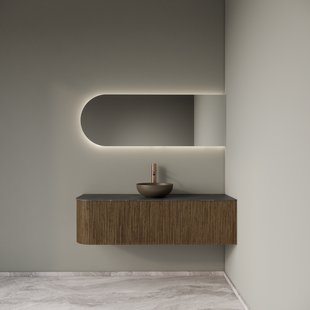 Badkamermeubelset Gliss Design Alluro 140 cm Rechts Castle Brown