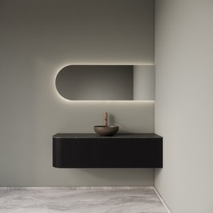 Badkamermeubelset Gliss Design Alluro 140 cm Rechts Black Veneer