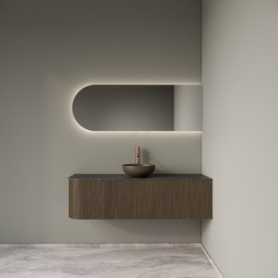 Badkamermeubelset Gliss Design Alluro 140 cm Rechts Ash Grey