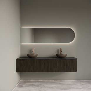 Badkamermeubelset Gliss Design Alluro 180 cm Links Charcoal