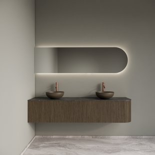 Badkamermeubelset Gliss Design Alluro 180 cm Links Ash Grey